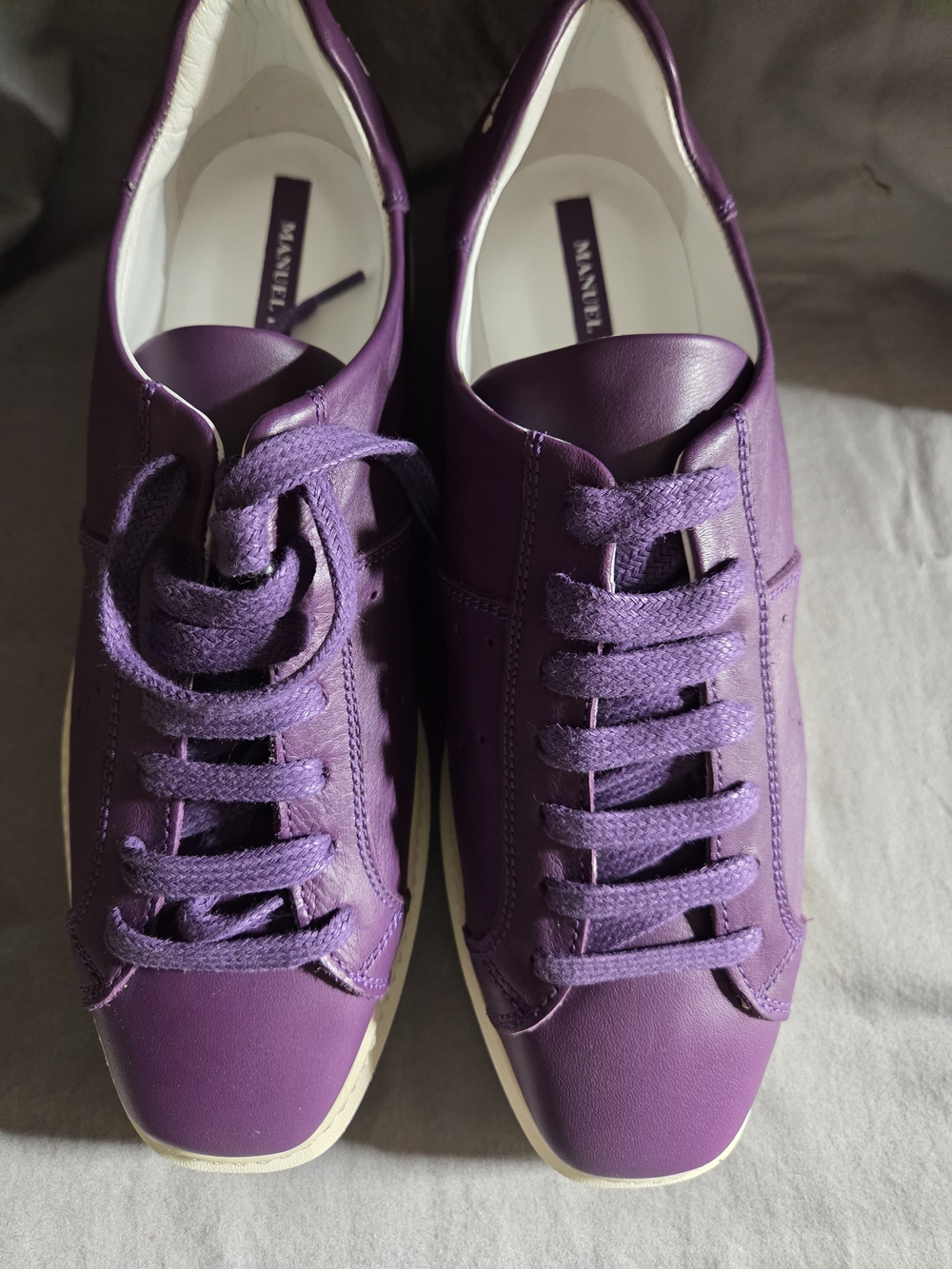 Manuel Barceló Purple Leather Platform Sneakers